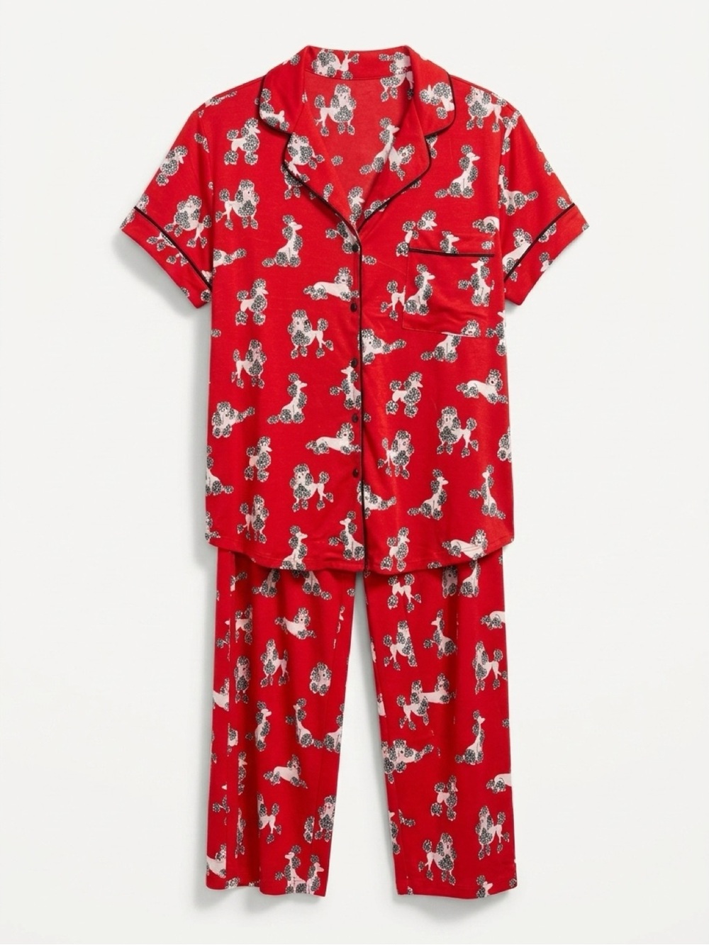 Kate Spade  Red Poodle Print Pajama Set